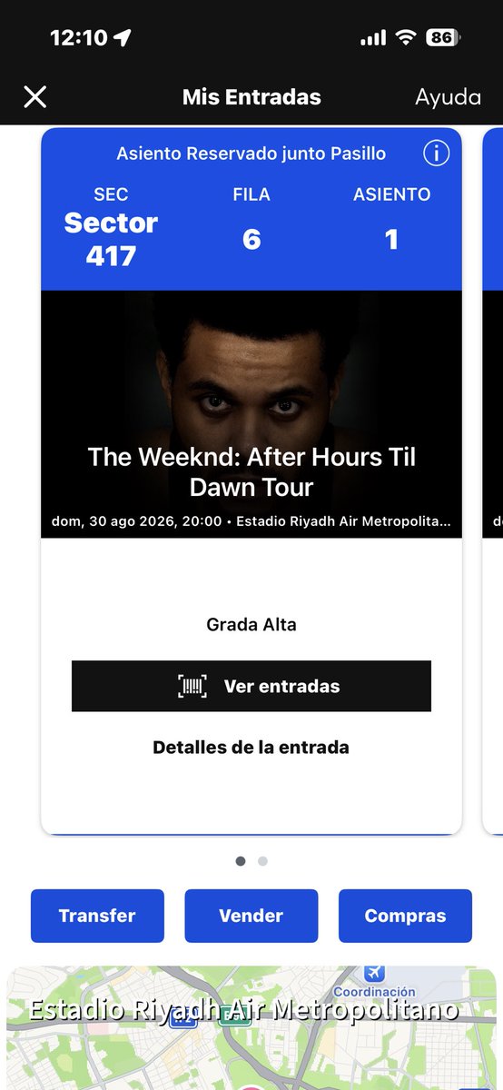 Se venden dos entradas para The Weeknd el 30 de agosto en Madrid