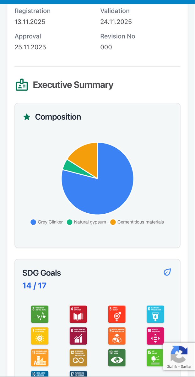 Ülkemizde Çimento sektöründen LİMAK ÇİMENTO Türkiye’nin ‘ilk Çimento Dijital Ürün Pasaportunu tescillenmiş oldu; emeği olan tüm katılımcılara teşekkür ederiz, Hayırlı olsun 🇹🇷