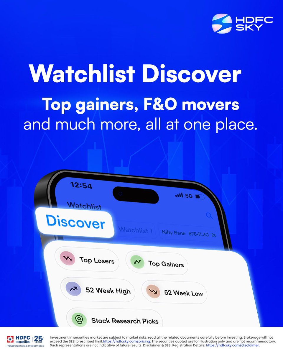HDFCSKY's tweet image. Meet the five tools built for people who don’t wait around.

From GTT alerts to Trailing SL to a P&amp;amp;L calendar that keeps you honest, everything here moves as fast as you trade.

Follow HDFC SKY, a discount brokerage app by HDFC securities. 🚀

#FastTradingTools