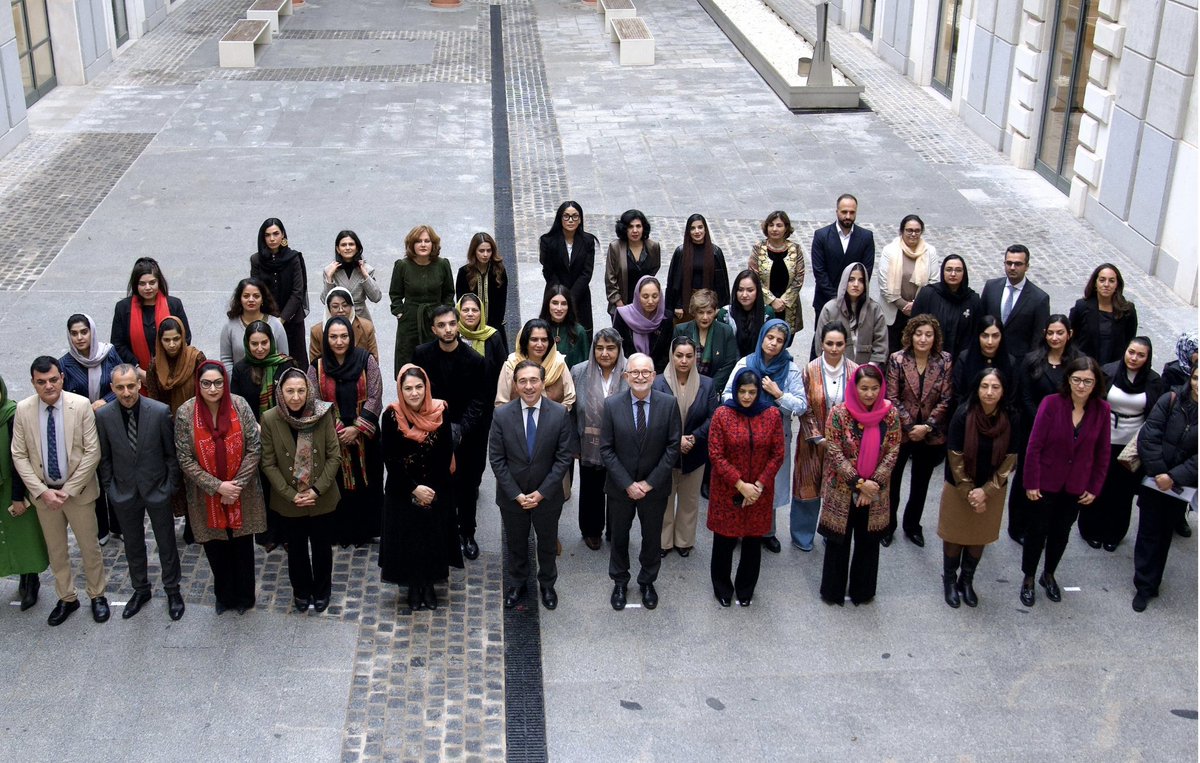 wjmglobal's tweet photo. On behalf of the Afghanistan Women Justice Movement,
we proudly acknowledge Spain’s Ministry of Foreign Affairs for naming a room after Afghan women and girls a symbol of international respect and their enduring resilience.

#HearUs3 #AfghanWomen #AWJM https://t.co/tyQVva9n9h