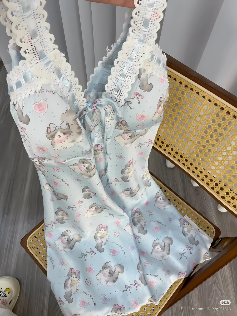 vlailuds's tweet photo. satin pajama dresses: so smooth and pretty 🩵 https://t.co/mGHzguN7W9
