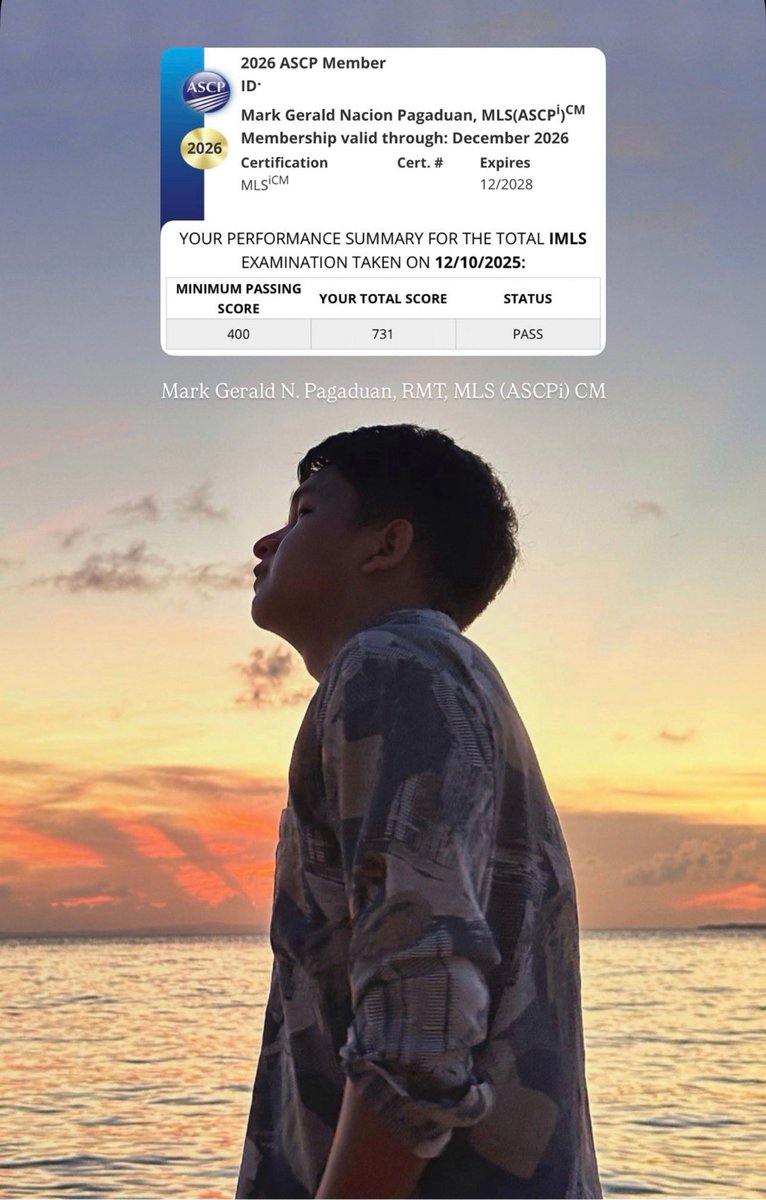 markrophages's tweet photo. 𝗠𝗮𝗿𝗸 𝗚𝗲𝗿𝗮𝗹𝗱 𝗣𝗮𝗴𝗮𝗱𝘂𝗮𝗻, 𝗥𝗠𝗧, 𝗠𝗟𝗦(𝗔𝗦𝗖𝗣𝗶)𝗖𝗠
𝘙𝘦𝘨𝘪𝘴𝘵𝘦𝘳𝘦𝘥 𝘔𝘦𝘥𝘪𝘤𝘢𝘭 𝘛𝘦𝘤𝘩𝘯𝘰𝘭𝘰𝘨𝘪𝘴𝘵
𝘐𝘯𝘵𝘦𝘳𝘯𝘢𝘵𝘪𝘰𝘯𝘢𝘭 𝘔𝘦𝘥𝘪𝘤𝘢𝘭 𝘓𝘢𝘣𝘰𝘳𝘢𝘵𝘰𝘳𝘺 𝘚𝘤𝘪𝘦𝘯𝘵𝘪𝘴𝘵
𝘉𝘪𝘰𝘴𝘢𝘧𝘦𝘵𝘺 𝘖𝘧𝘧𝘪𝘤𝘦𝘳
𝘋𝘳𝘶𝘨 𝘛𝘦𝘴𝘵 𝘈𝘯𝘢𝘭𝘺𝘴𝘵 https://t.co/f8qE8AnY02