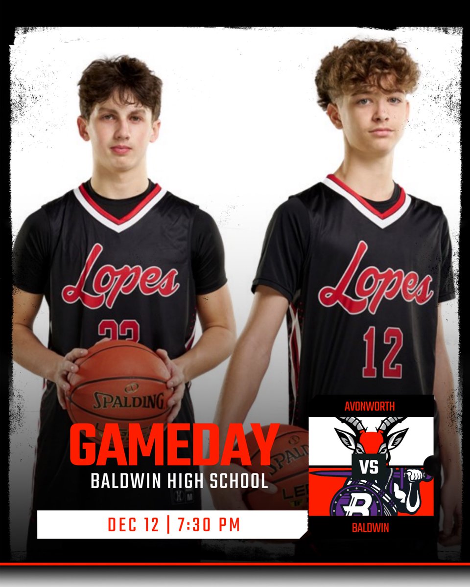 avonworth_bball's tweet photo. Game Day!! Your Lopes head to Baldwin to take on the Highlanders! #LopesHoops
📍Baldwin High School
🆚Baldwin
⏰JV-6 V-7:30 https://t.co/HDhmgrIbOV