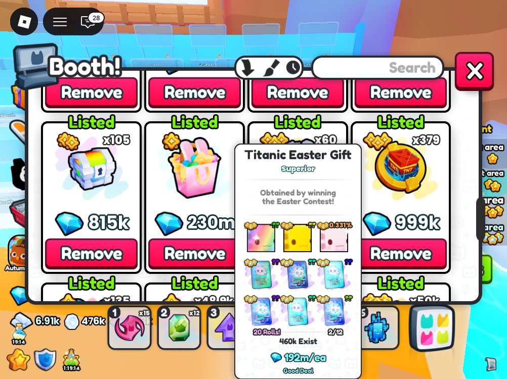 #PetSimulator99 GWs Titanic Easter Gift - 1 winner.

- Follow <a href="/Ps99_Gws/">Pet Sim 99 Giveaways</a> and <a href="/EugamusOrig2/">EugamusOrig™</a>
- Like
- Retweet
- Comment W and tag friends

Picking a winner December 17th #TweeterPicker

Note: Will extend another 24 hrs if less than 10 people 

Thank you.

It's me EugamusOrig :)