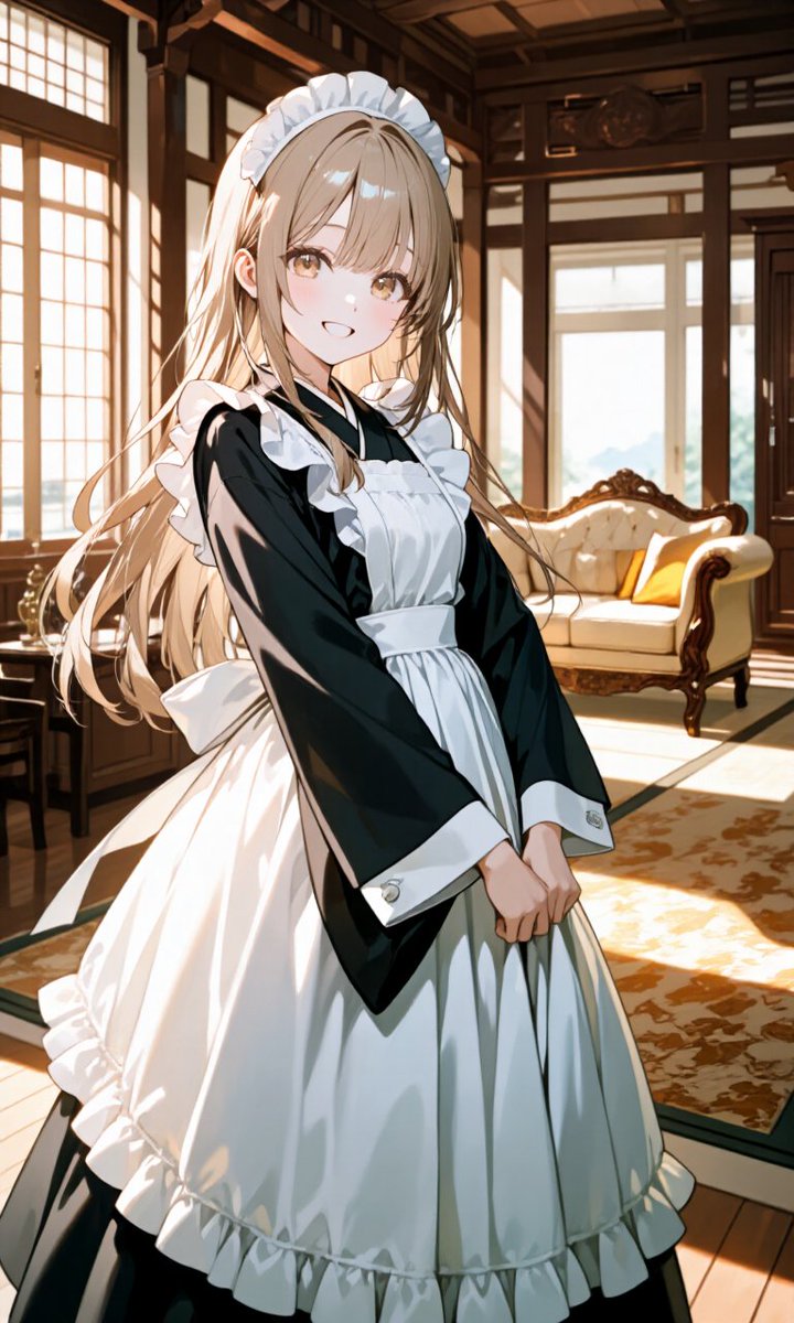 お茶さんの描くメイドさんは爽やかで可愛らしいのがすてきです🥰