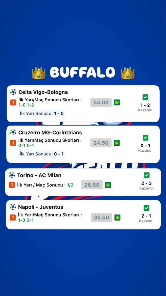 buffaloiddaa's tweet image. ✍ Sevgili Dostlarım Kendimi 1 Hafta İçinde Açık Açık Bu Oranlı Maçları Yakalayarak Kanıtladım 

🟢 Yeni anlaştığım bayim ile ücretsiz vip grup kurmaya karar verdim detayları telegrama bıraktım, gelip bakabilirsiniz.

🚨 t.me/+dkX2zwmMXwplZ…