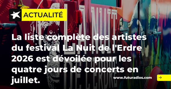🎶 La programmation complète de La Nuit de l’Erdre est dévoilée 🔥

Quelques noms :
<a href="/LennyKravitz/">Lenny Kravitz</a> <a href="/vanessaparadis/">Vanessa Paradis</a> <a href="/Orel_san/">OrelSan</a> <a href="/THEDAMSO/">le rappeur damso</a> <a href="/mosimannoff/">MOSIMANN</a> <a href="/0Riles/">Rilès⏳</a> <a href="/LittleBigWhale/">Marianne</a> 
📅 Du 2 au 5 juillet à Nort-sur-Erdre #Nantes
Un été musical qui s’annonce mémorable 🎧🎸
#LNDE #LNDE26