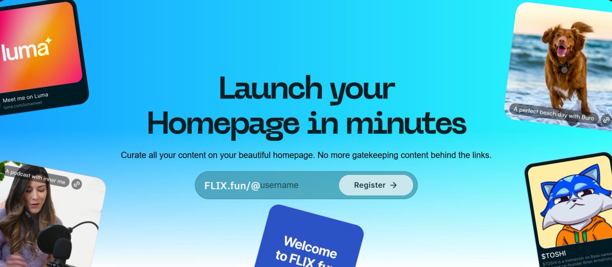 FlixQuest: My Home on Base Campaign

We’re rolling out a five-day campaign to help everyone create and share their <a href="/FLIXdotFUN/">FLIX.fun 🎬</a> Homepages on #Base before our $FLIX TGE tentatively scheduled for Q1 '26

Join in &amp; compete for a 5,000 $FUN reward pool for the best and most complete