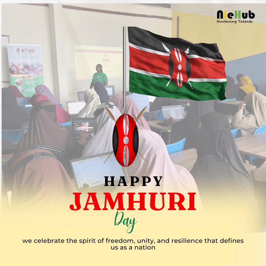 From all of us at #NieHub, we wish every Kenyan a joyful #JamhuriDay2025

May our independence continue to inspire innovation, unity, and opportunities for every young person

#JamhuriDay2025 #Keny