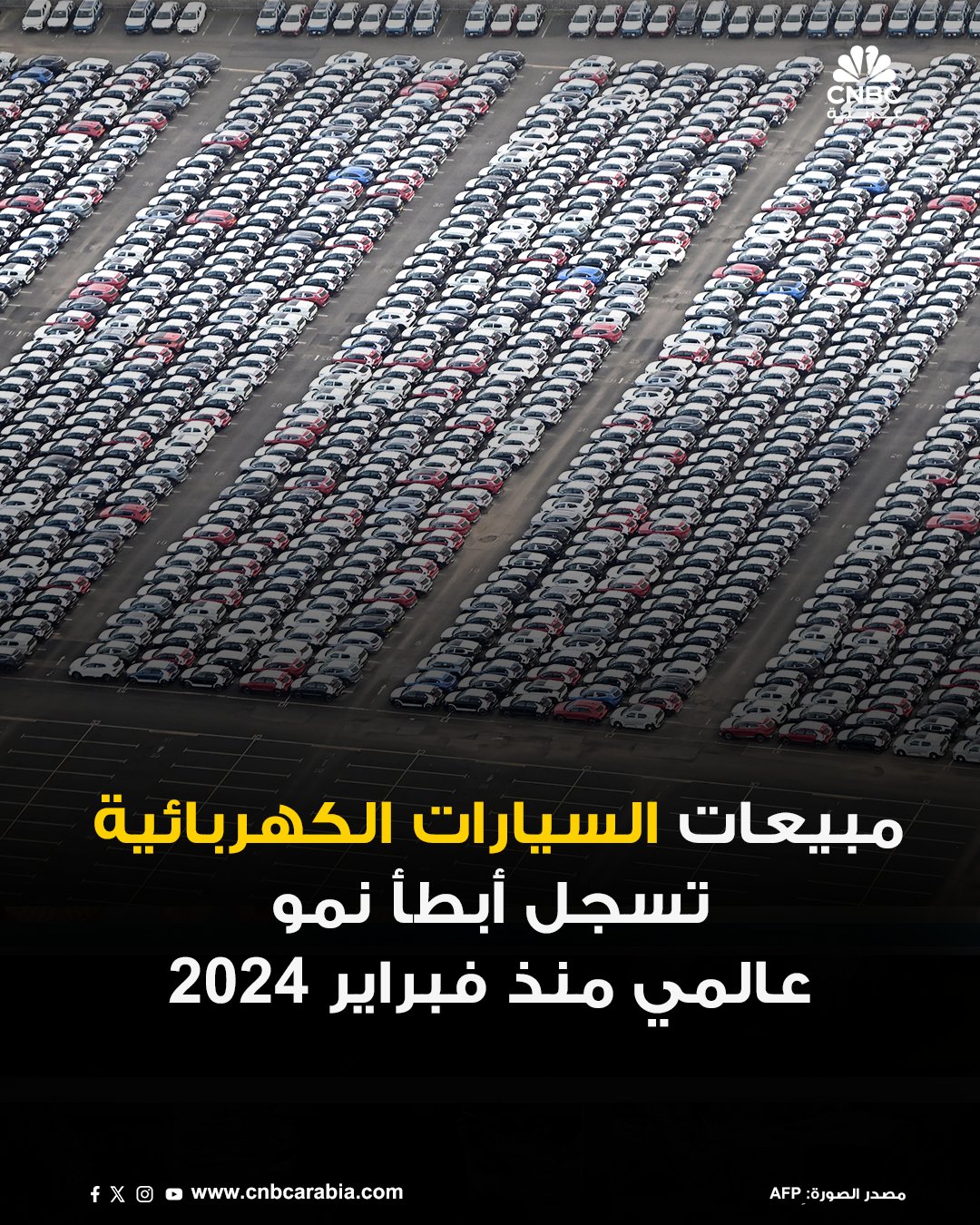 مبيعات السيارات الكهربائية عالميًا نمت في نوفمبر تشرين الثاني بأبطأ وتيرة منذ فبراير شباط 2024، في ظل استقرار المبيعات في الصين، ومع اتجاه أميركا الشمالية لتسجيل أول انخفاض سنوي في التسجيلات منذ عام 2019، بعد انتهاء برنامج أميركي لتقديم حوافز ائتمانية لشراء السيارات الكهربائية. 