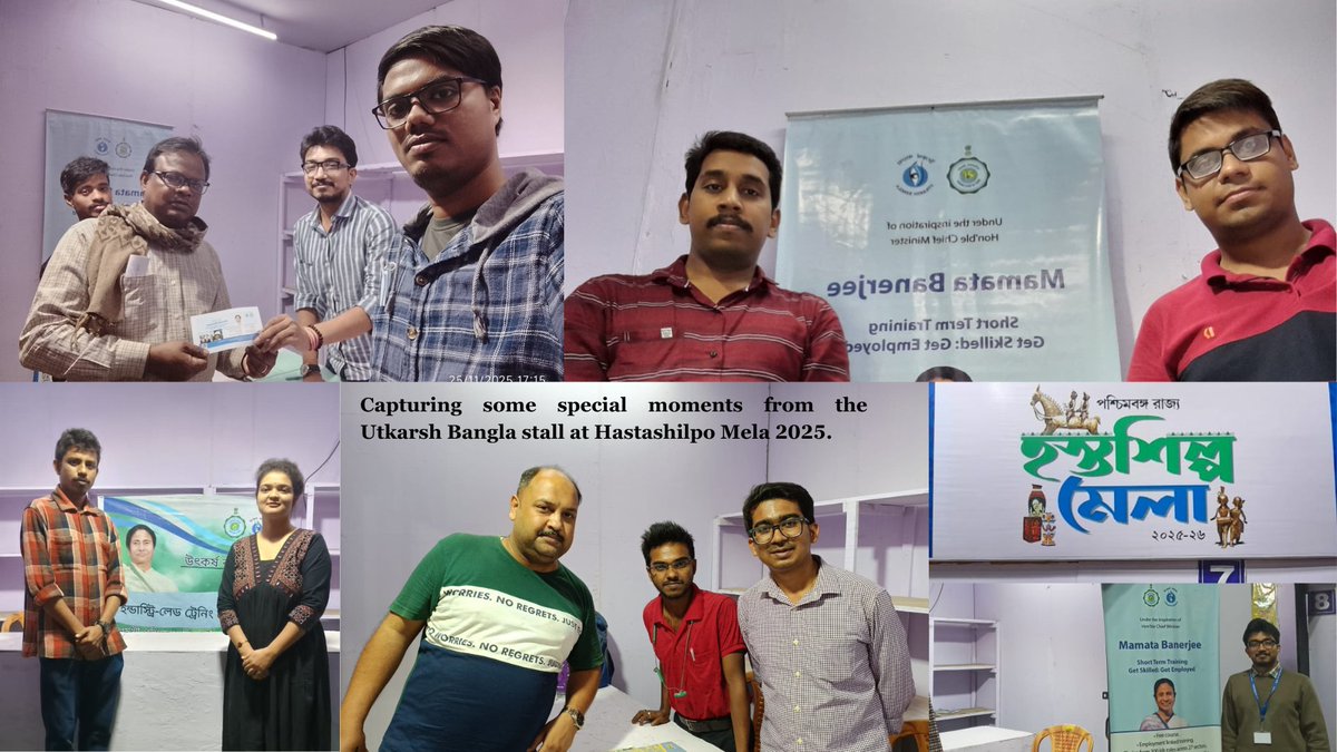 DpmuKolkata's tweet photo. Capturing some special moments from the Utkarsh Bangla stall at Hastashilpo Mela 2025. Utkarsh Bangla

#UtkarshBangla #HastashilpoMela2025 
#SkillDevelopment #WestBengal #SkillIndia 
#YouthEmpowerment #LearningAndEarning 
#VocationalTraining https://t.co/sYgMQfMcmC