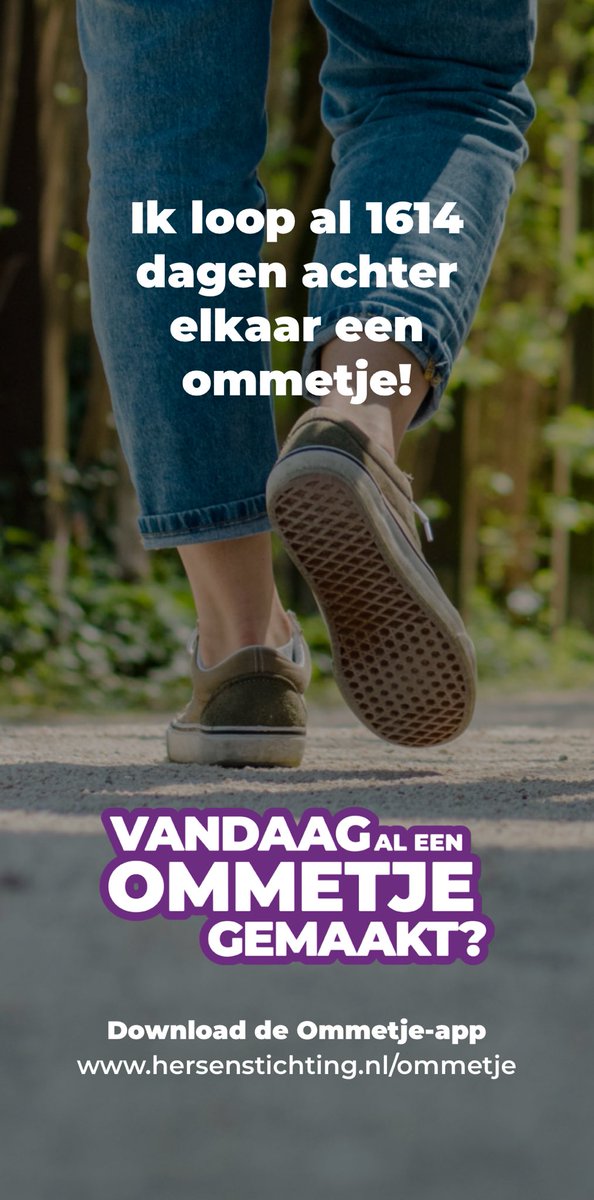 Ik loop al 1614 dagen achter elkaar een ommetje!