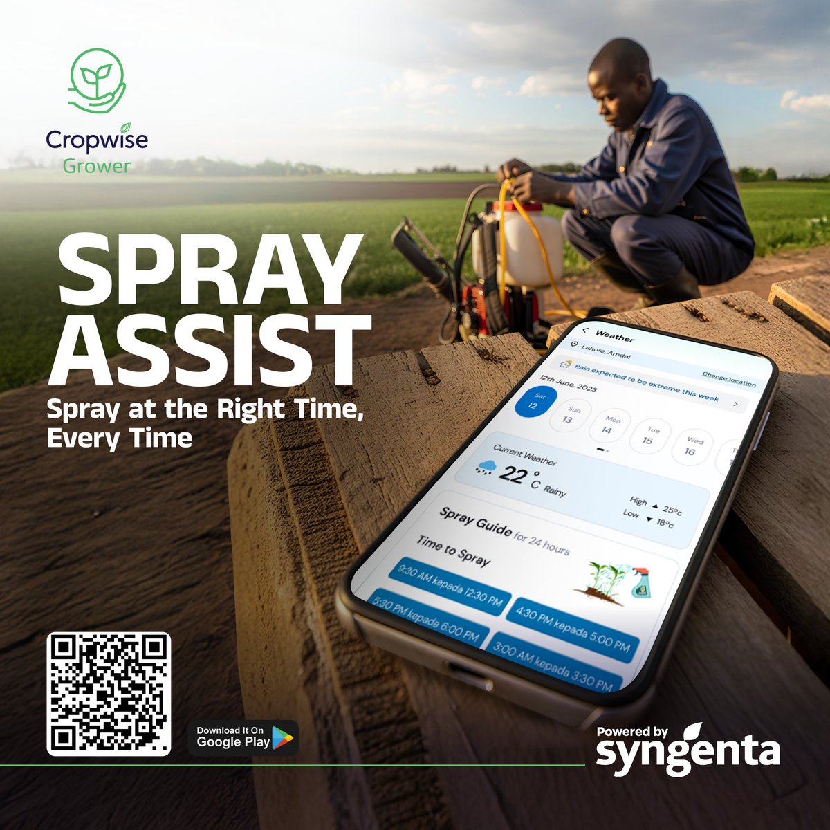 Cropwise Grower’s Spray Assist 📱, gives you hour-by-hour weather forecasts, nozzle and pressure recommendations, and tips for drift reduction, all tailored to your field, crop, and sprayer.​

Download and register today play.google.com/store/apps/det…​

#Cropwise
