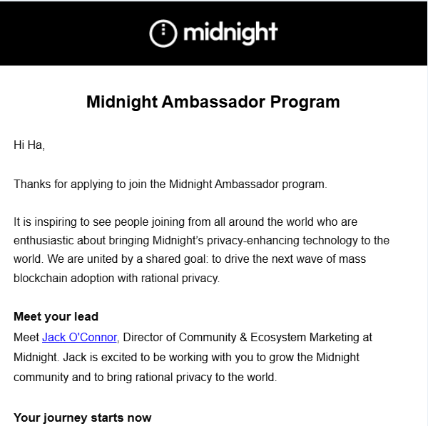 Hahero7's tweet photo. 🌙✨ Excited and deeply grateful to share that I’ve been selected as a Midnight Ambassador, joining the first global cohort!

Building on years of community work, I’m excited to dedicate my passion and effort to supporting the growth of both Cardano and Midnight — two partner ecosystems with a shared long-term vision.

I hope to help bring advanced blockchain and privacy technologies closer to the Vietnamese community 🇻🇳, contributing to innovation and meaningful, sustainable adoption.

Proud to build, learn, and grow together with the community — step by step, for the long term 🌱

Let’s move rational privacy forward, together 🚀

CC: @midnightfdn @MidnightNtwrk @IOHK_Charles @IOGroup @Catalyst_onX  @Cardano @Cardano_CF @VietnamCardano @AsiaCnft @AsiaAfrica_AACC