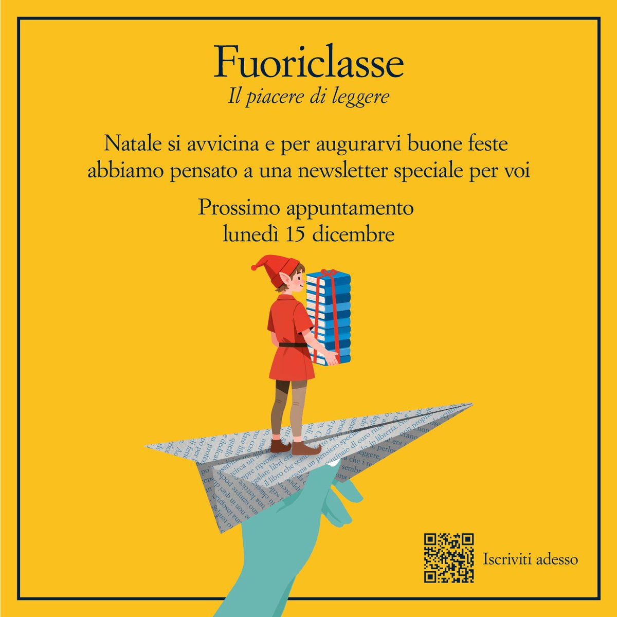 #fuoriclasse #scuola Natale si avvicina: lunedì 15 dicembre la prossima newsletter dedicata agli insegnanti. Se non sei ancora iscritto è il momento per farlo:
sellerio.it/it/docenti/