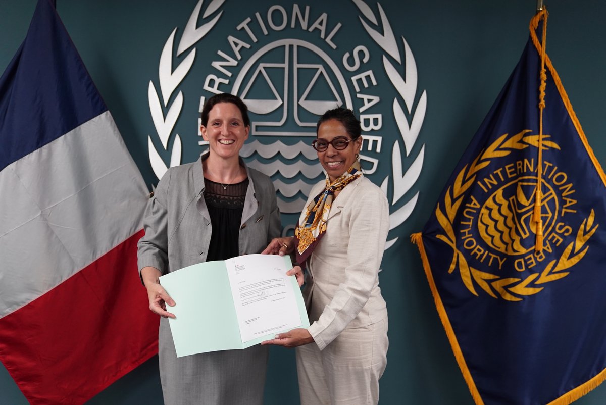ISBAHQ's tweet photo. ISA welcomed H.E. Marianne Ziss as #France’s new Permanent Representative to the ISA. France underscored its commitment to ocean diplomacy and marine scientific research, while both sides emphasized the need for deeper collaboration to uphold the common heritage of humankind. https://t.co/lDrksoys4v