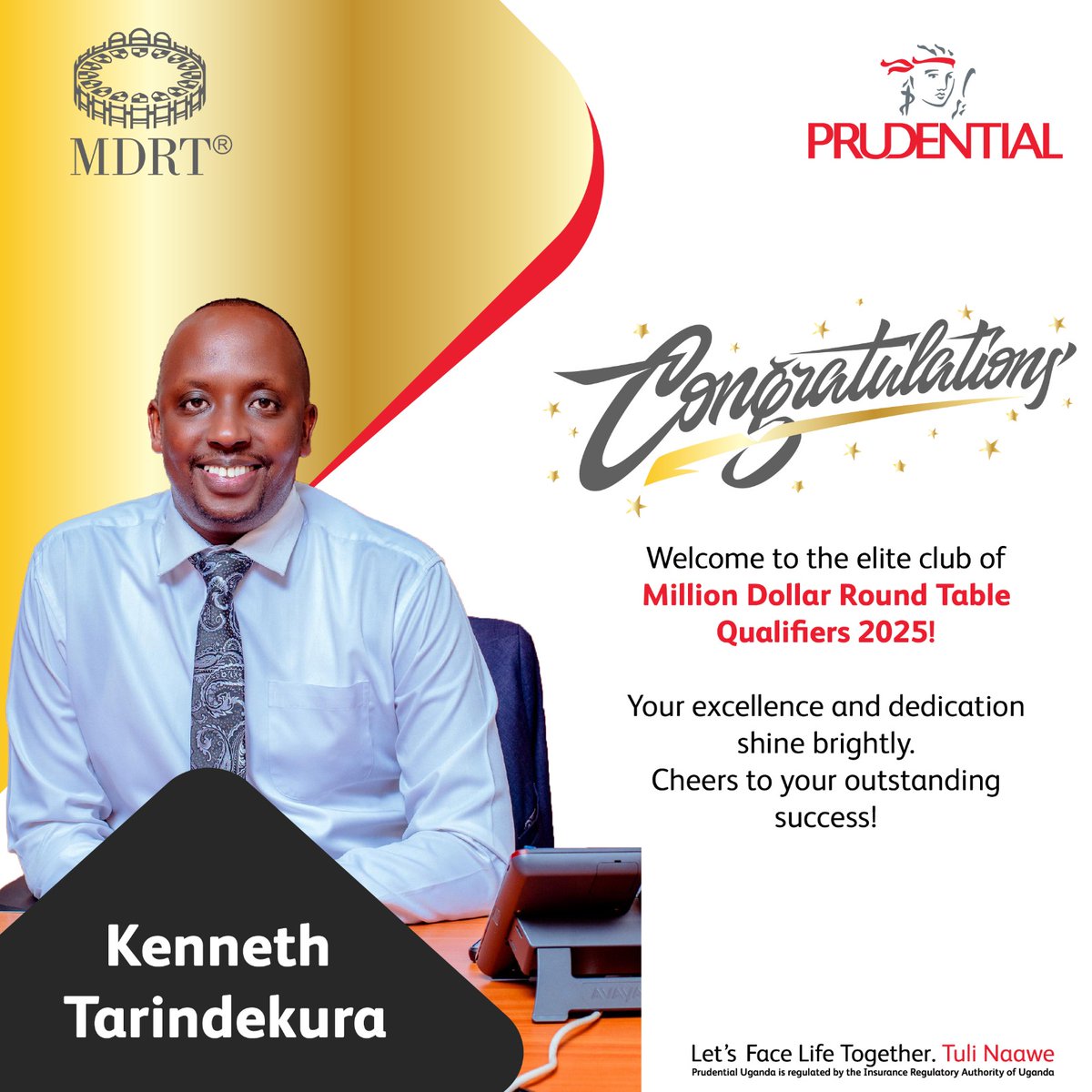 PrudentialUG's tweet photo. Congratulations to Kenneth Tarindekura on qualifying for the Million Dollar Round Table (MDRT) 2025!

This global recognition highlights Kenneth as a world-class financial advisor and reflects Prudential’s commitment to supporting professionals who lead with purpose, skill, and integrity.

At Prudential, we’re proud to celebrate advisors like Kenneth who push beyond limits, build trust, and make a real impact on the lives and futures of our clients.
