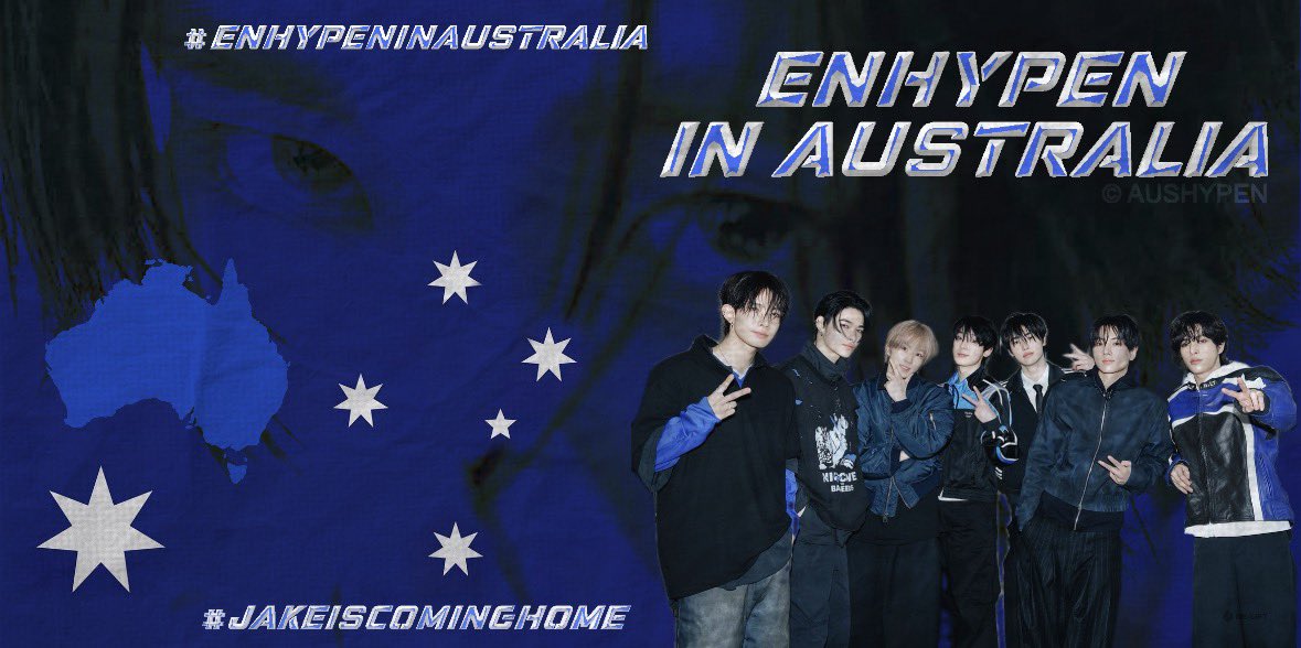 AUSHYPEN's tweet photo. It’s been 6 long years, finally our own Jake is back home with his brothers! 
Welcome to Australia, ENHYPEN! 

제이크, 집에 온 걸 환영해
엔하이픈, 호주에 온 걸 환영해!

#BRINGJAKEHOMEBELIFT #JAKEISCOMINGHOME  
#ENHYPEN_AUSTRALIA #ENHYPENINAUSTRALIA #ENHYPEN_JAKE #엔하이픈_제이크 https://t.co/ivg27yk1nd