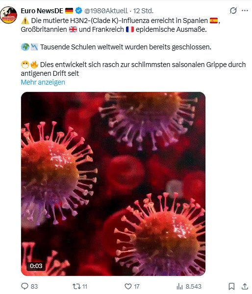 Seit gewappnet, da ist was am kommen... Sobald die Verbrecherorganisation #WHO das Zeichen gibt, könnte es wieder losgehen. Als Erstes denke ich da an die allgemeine Schuderlappenpflicht (Maskenpflicht). Das ist einfach einzuführen und zeigt sofort, dass da etwas Unsichtbares,