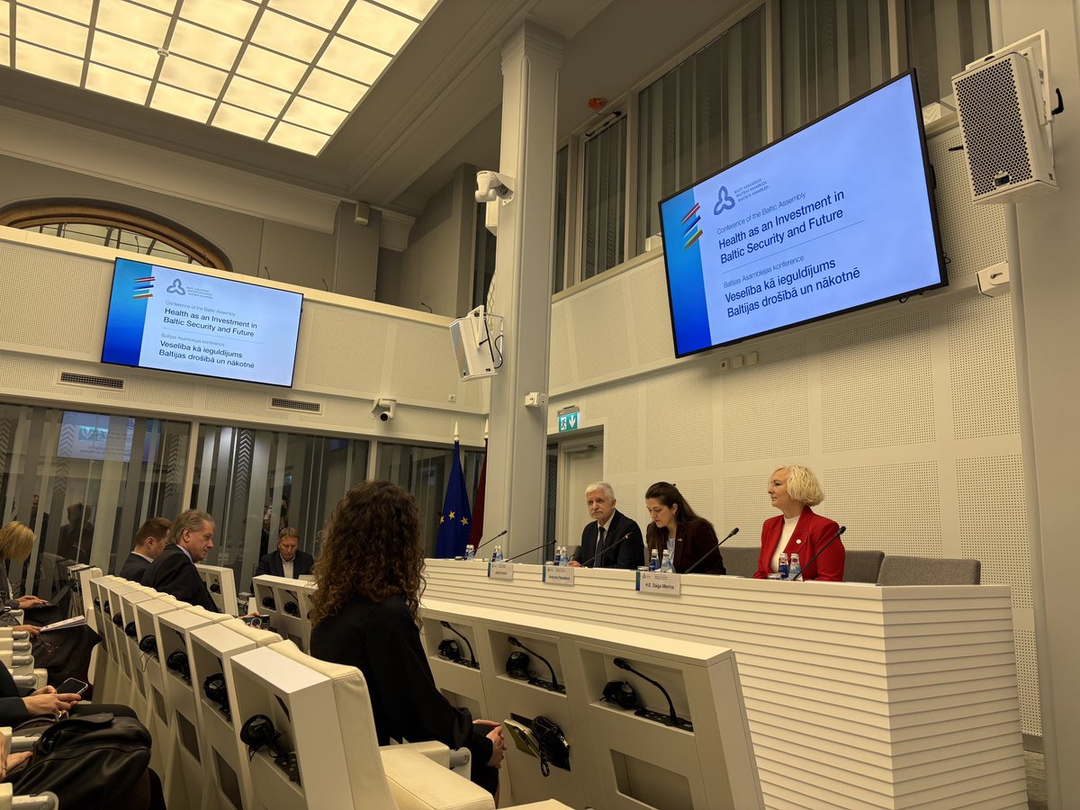 🧬The Conference of the Baltic Assembly “Health as an Investment in Baltic Security and Future” has commenced. 

You can follow the Conference live in English on the Baltic Assembly Facebook account: facebook.com/share/v/1K27KU…; and the Saeima website: Saeima.lv.