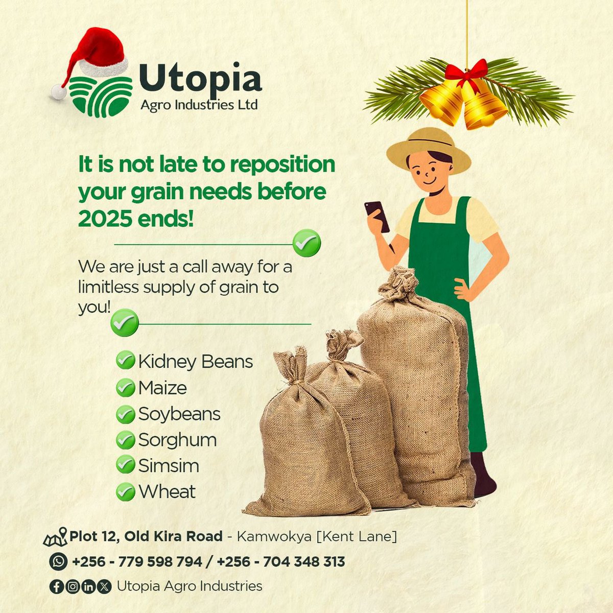 UtopiaAgro's tweet photo. Secure your grain supply for 2025. There's still time to optimize your sourcing strategy.
Partner with us for reliable, unlimited supply. Let's connect before the year ends.
#GrainSupply #QualityGrain https://t.co/oXJfIbmuoG