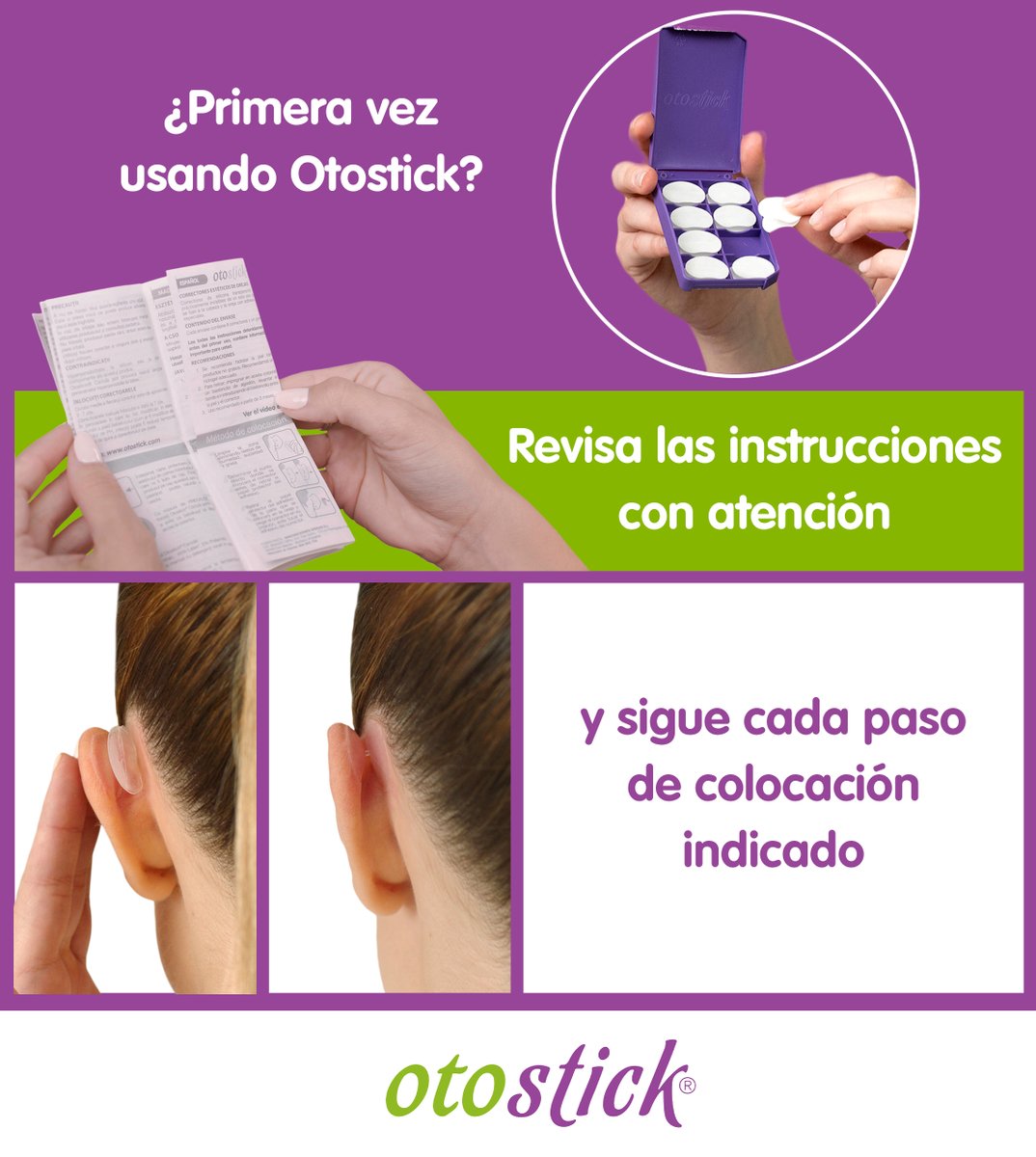 Para sacar el máximo provecho a Otostick, es MUY IMPORTANTE que leas con atención las instrucciones de uso que vienen dentro de la cajita. 😉👂🏻
Si tienes cualquier duda, estamos aquí para ayudarte. ¡Pregúntanos sin problema! 😊

otostick.com
💜 💜 💜 💜