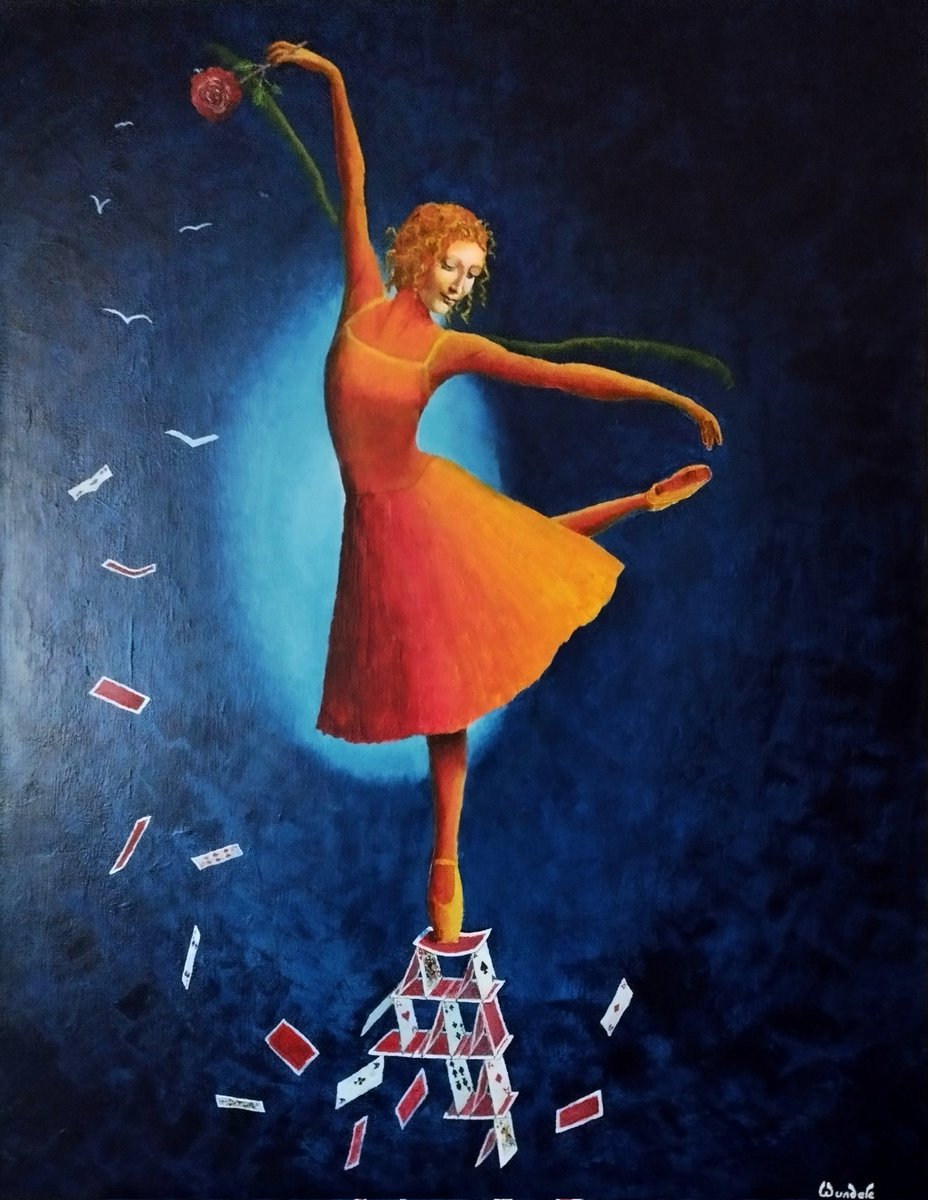 RobertWundele's tweet photo. La Scapigliata fait de l'equilibrisme 
Acrylique 70x90cm sur toile
Expo "En équilibre" à la galerie SIST'ARTS à Sisteron https://t.co/2jmj0EzsPL