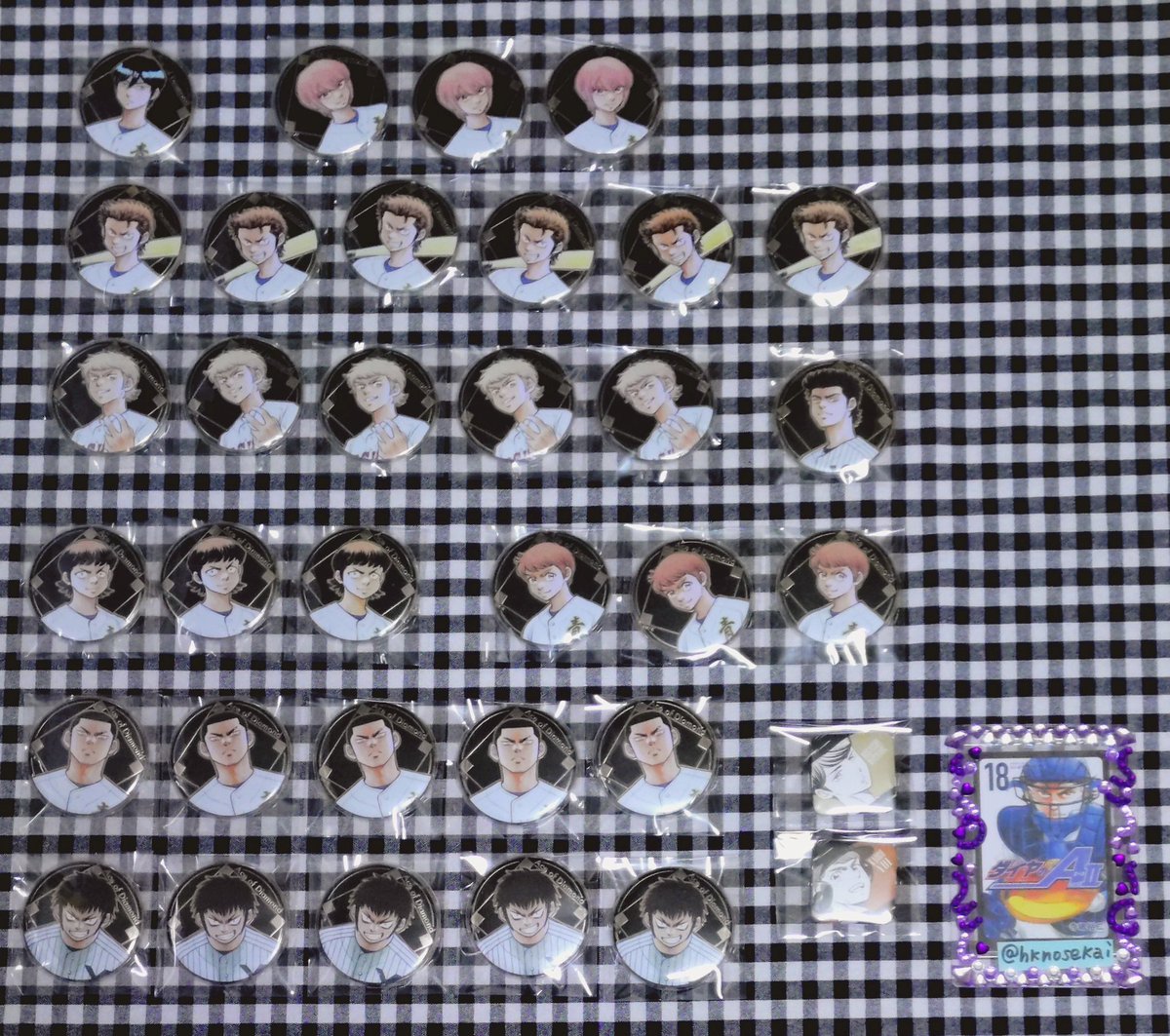 交換】ダイヤのA 原画展 メタル 缶バッジ ランダム カード 【譲】画像