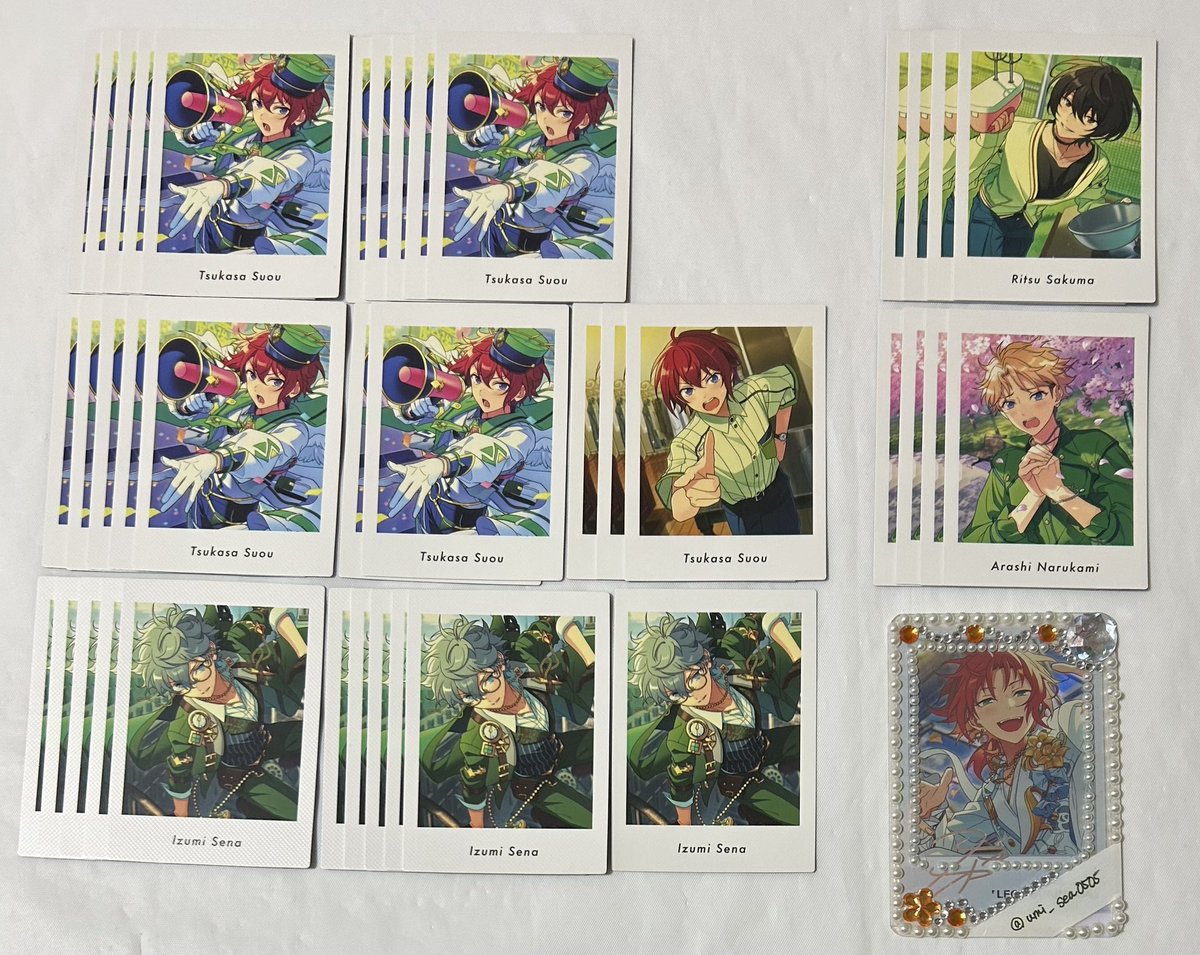 【交換/譲渡】 あんスタ ぱしゃっつ vol.6 Action Private

譲）桃李 弓弦 真緒 翠 一彩 巽 日和 ゆうた HiMERU こはく 零 薫 アドニス 敬人 紅郎 維吹 光 司 泉 凛月 嵐

求）pジュン/定価＋送料

＊譲渡の場合、APセットのみ
→1部抱き合わせ希望
過去弾含む内容も可

🍀お気軽にお声掛けください🍀