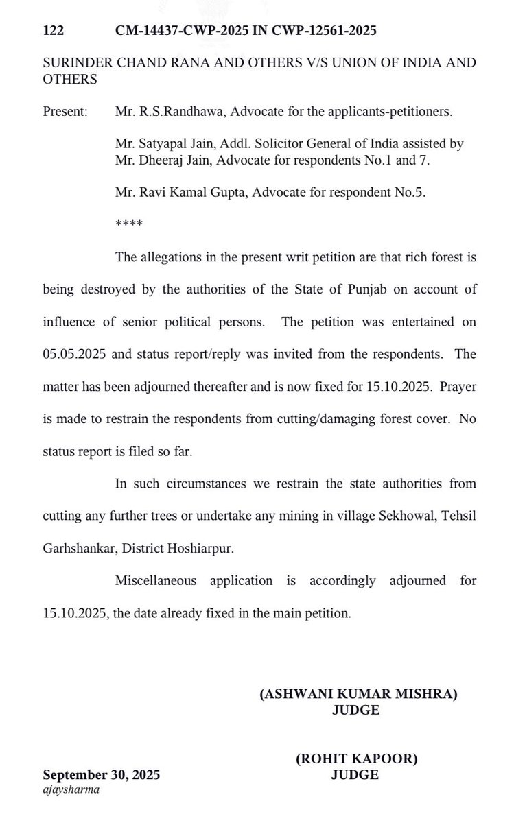 ashu3399's tweet photo. #Illegal-mining happening is still going on, removing sand from roadside even High Court has already issued a stay order (attached). Please take action @punjabgovtindia @PunjabPoliceInd @MinesMinIndia https://t.co/iGTi32mZ9g