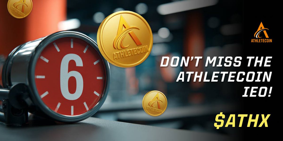 ⏳ 6 days left! The AtheleteCoin IEO on P2B is closing soon!

If you believe athletes deserve real rewards…
If you believe performance should have value…

Join the $ATHX IEO before it ends: p2pb2b.com/token-sale/ATH…