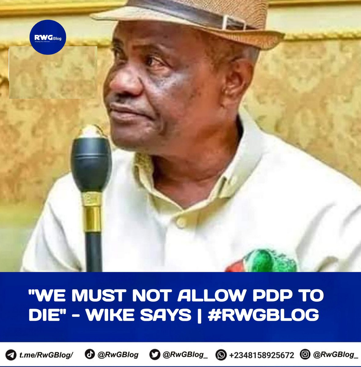 rwgblog_'s tweet photo. "WE MUST NOT ALLOW PDP TO DIE" - WIKE SAYS | #RWGBLOG
Don jazzy | #Supergirl https://t.co/mPRktLHD7x