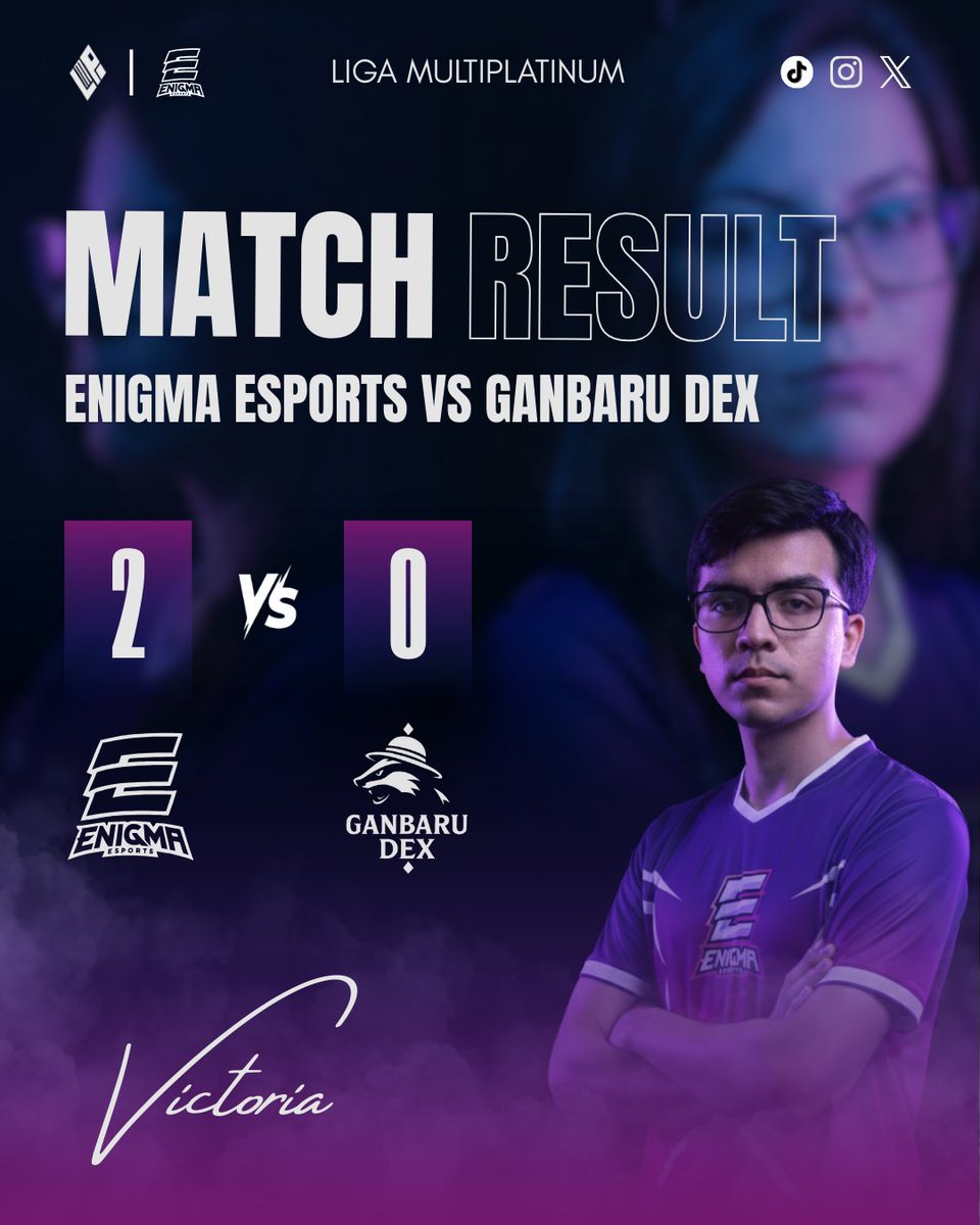 EnigmaUNITE's tweet photo. LIGA MULTIPLATINUM | JORNADA 1

ENIGMA ESPORTS 2 VS 0 GANBARU DEX

#competitivo #esports #multiplatinum #enigma #enigmaesports https://t.co/PtOzpolaHw