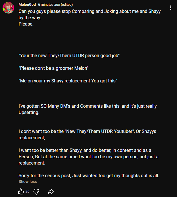 MelonGod77e's tweet image. I know I already tweeted about this But I don't think one tweet is enough cause this is really bugging me .

I'm Not Shayy.