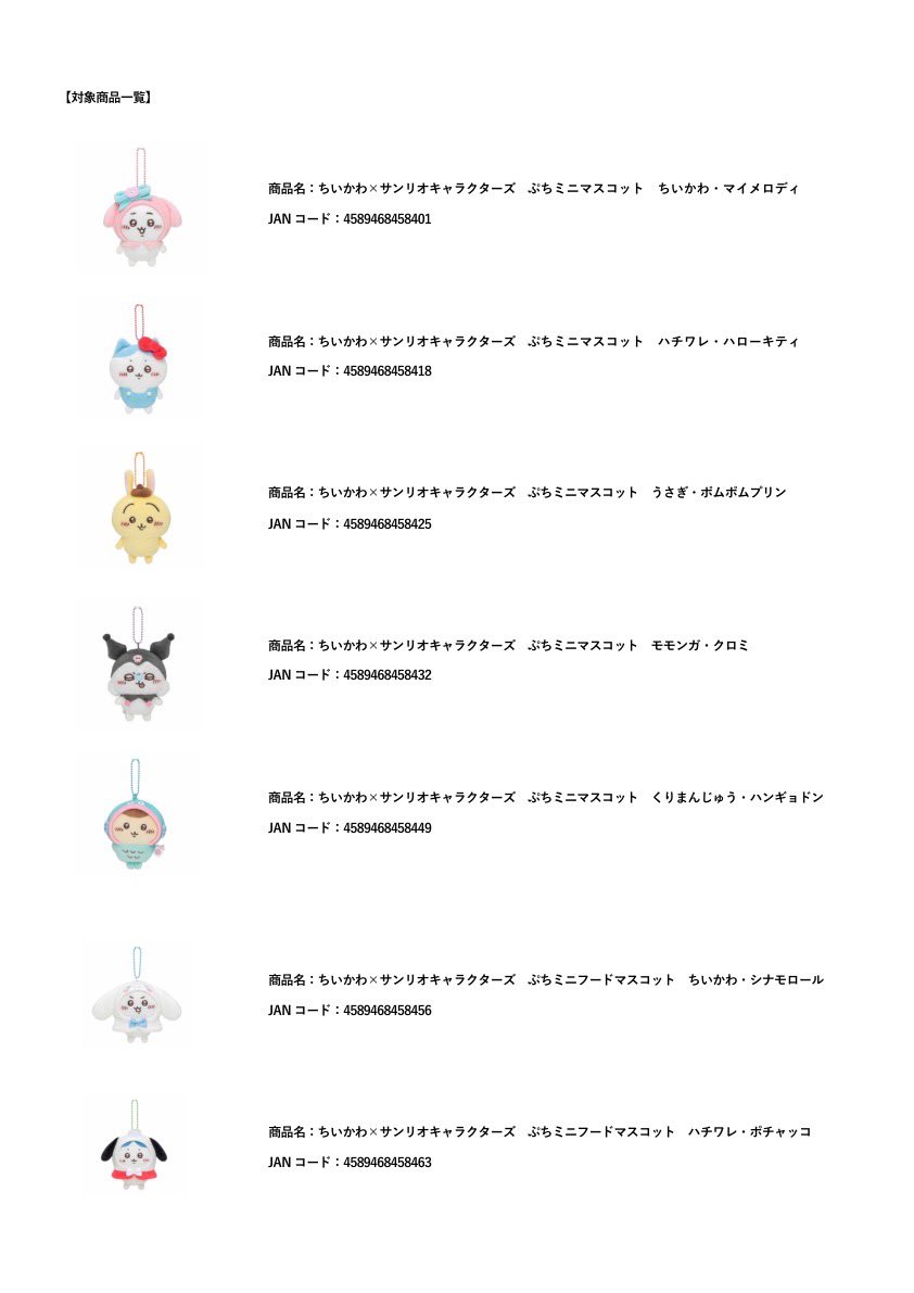 Chiikawa×Sanrio characters POP-UP SHOP』 北千住マルイにて、12月12