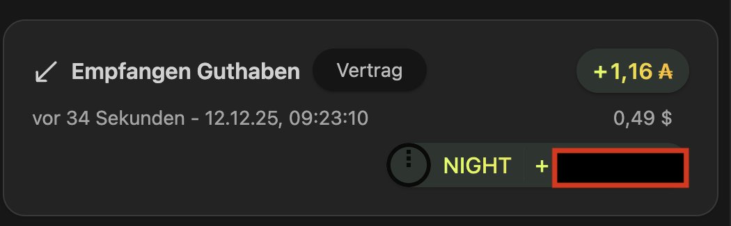 Wiiinnie's tweet photo. Claimed my first portion of the $night scavenger mine rewards today... #midnight #cardano @midnightfdn https://t.co/0DSNuABvBu