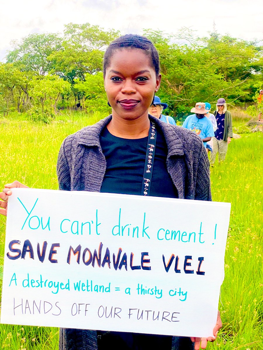 “YOU CAN’T DRINK CEMENT!” 

Did you know that <a href="/MonavaleWetland/">Monavale Wetland #SaveMonavaleVlei</a> is one of Harare’s primary sources of clean water?🚰

The wetland stores water, cleans water, prevents flooding downstream, and slowly releases water into Lake Chivero all year round—for all of us!

 #SaveMonavaleVlei