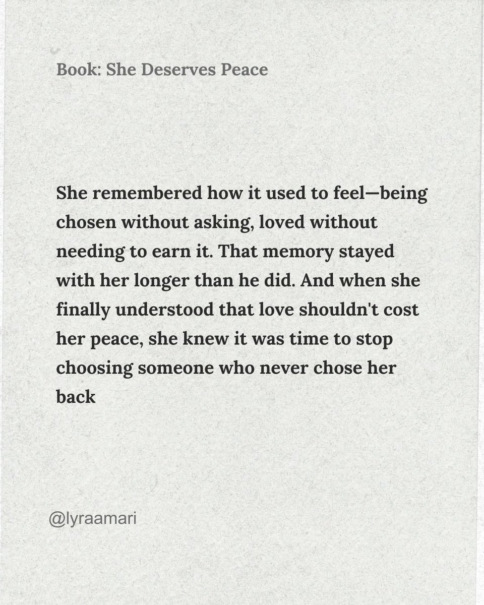 healingwithlyra's tweet image. She thought the pain would last forever—until she chose peace over being chosen.  
Book 🔗bit.ly/44XCJpB

#SheDeservesPeace #PoetryThread #HealingWords #EmotionalHealing #LettingGo