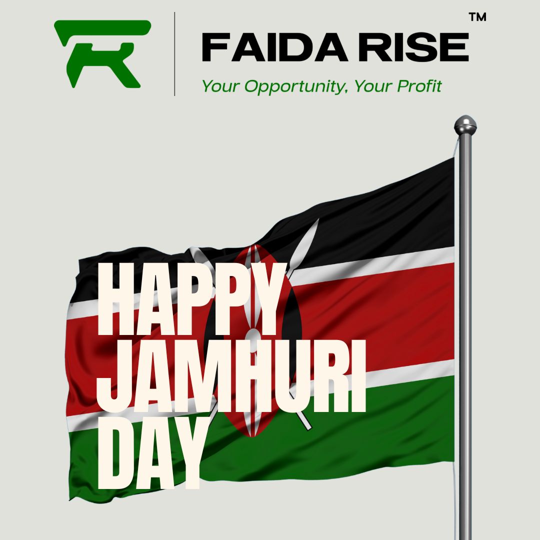 FaidaRise's tweet photo. Happy Jamhuri Day from Faidarise!
Keep rising. Keep building. Keep shining.  
#faidarise #jamhuriday #kenya #freedom #independence https://t.co/xp6WzwbKQp