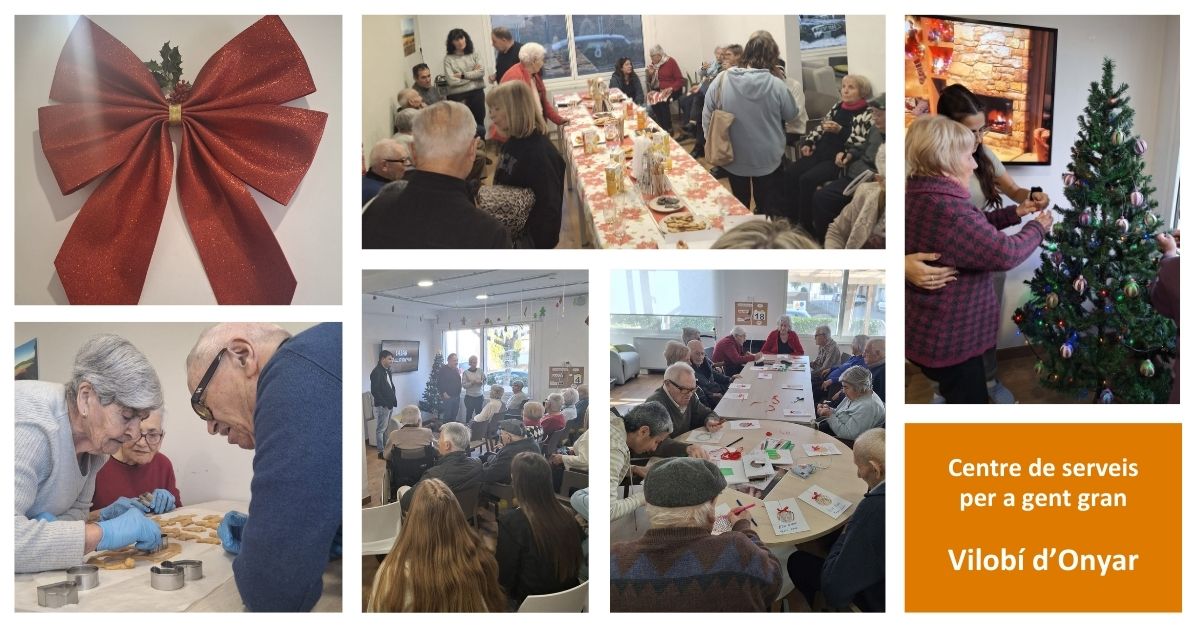 🏡 El Nadal ha arribat al centre de serveis de Vilobí d'Onyar!
Hem decorat el centre, amb unes boles per l’arbre, un llaç de benvinguda i unes garlandes fetes per les persones usuàries i les treballadores. També hem fet unes galetes de Torró de Xixona per a la festa de Nadal! 🎄