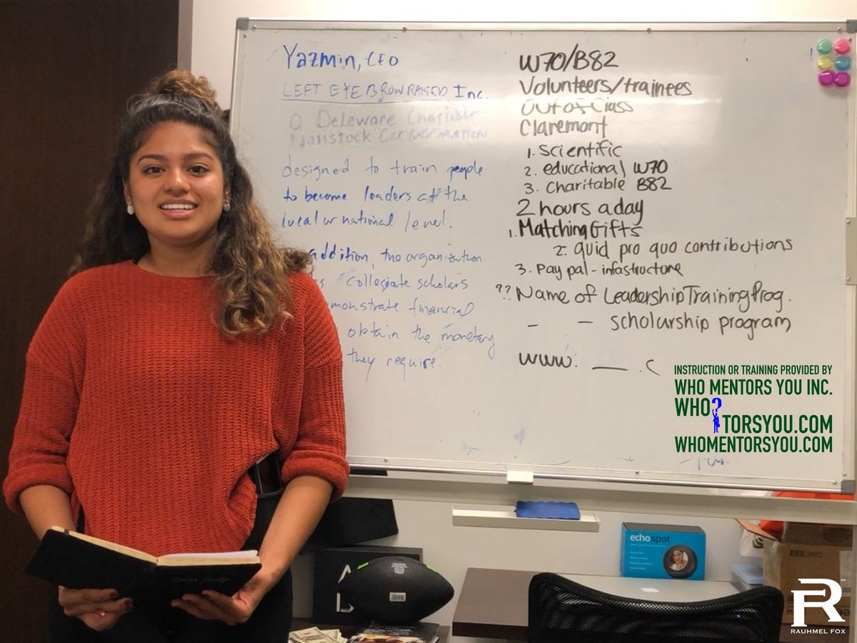 IRS NTEE Activity Code:
W70 — Leadership Development

Rauhmel Fox, CEO, WHO MENTORS YOU INC., offers instruction or training to each female executive trainee (29 CFR §541.705) to become an effective leader at the local and/or national level in accordance with 29 US Code §2501(4).