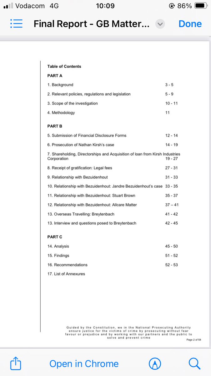 prince_mokotedi's tweet image. Parts of the report on the investigation into the $1million bribe that Breytenbach received from US based billionaire Nathan Kirsch. Findings and recommendations in the next thread. #MadlangaCommision #adhoccommittee #NkabindeInquiry @NPA_Prosecutes