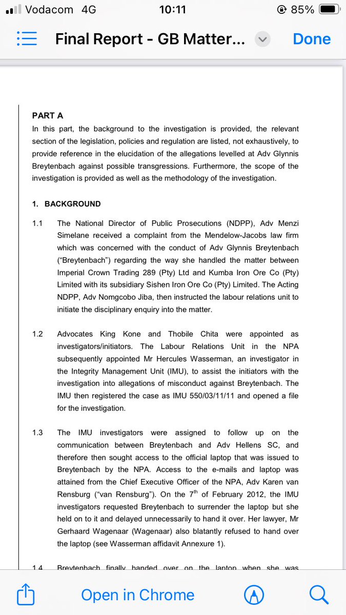 prince_mokotedi's tweet image. Parts of the report on the investigation into the $1million bribe that Breytenbach received from US based billionaire Nathan Kirsch. Findings and recommendations in the next thread. #MadlangaCommision #adhoccommittee #NkabindeInquiry @NPA_Prosecutes