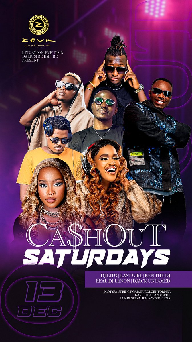 CashOut Detty December Zouk Lounge Bugolobi