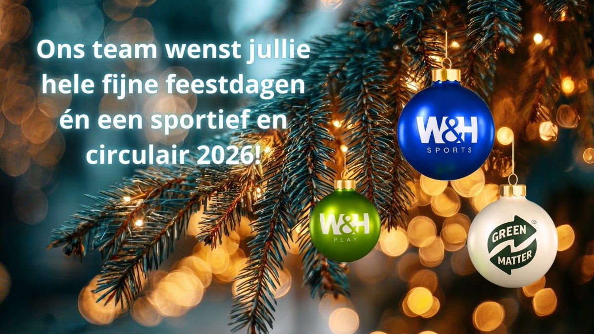 Fijne feestdagen! 🎄

Het jaar loopt op zijn einde en we zijn trots op alles wat we samen hebben bereikt in sport, spel &amp; circulariteit. Dank voor het vertrouwen en de samenwerking. Wij toasten op nóg meer beweging en impact in 2026! ✨

Namens W&amp;H Sports, W&amp;H Play en GreenMatter