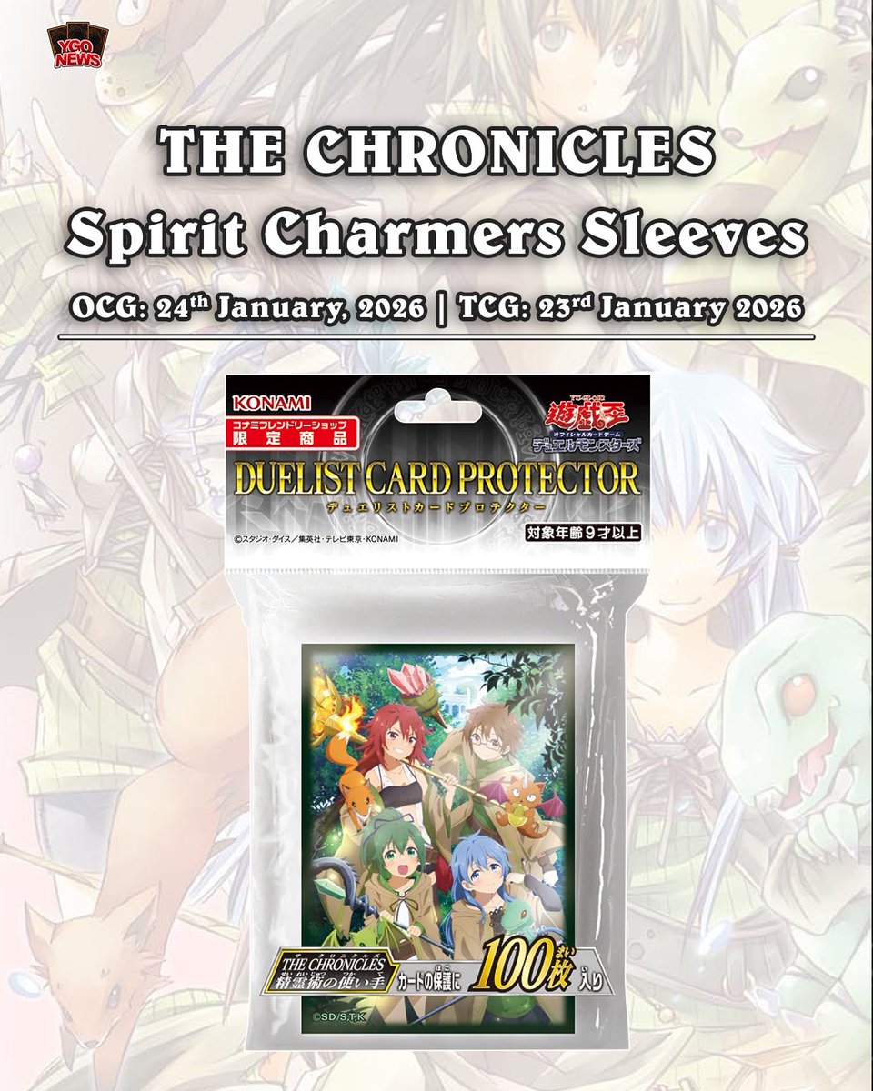 : Konami Japan has revealed new card sleeves that will be released as part of the upcoming Chronicles Deck: Spirit Charmers # #YuGiOh # : Konami Japan has revealed new card sleeves that will be released as part of the upcoming Chronicles Deck: Spirit Charmers # #YuGiOh #