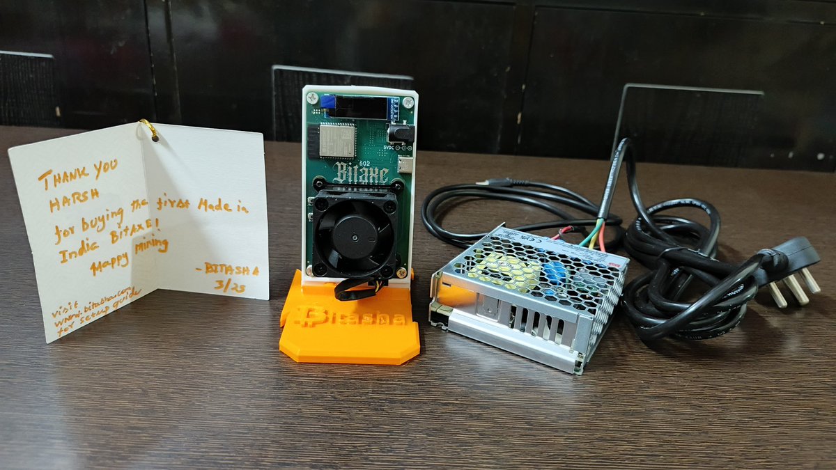 07Harshvardhan's tweet image. Bitaxe 602 ₿ ⛏️⏹️🪙🧡🤳🏽⚡

Thanks for @bitaxeindia 🫡, @bala_1116 ji 🙏🏽, One &amp;amp; only @RunwithBitcoin Bhai 🤗

#Bitasha #Bitaxe #Bitaxe602 #Bitcoin #SoloBlockMiner #Timechain🔗