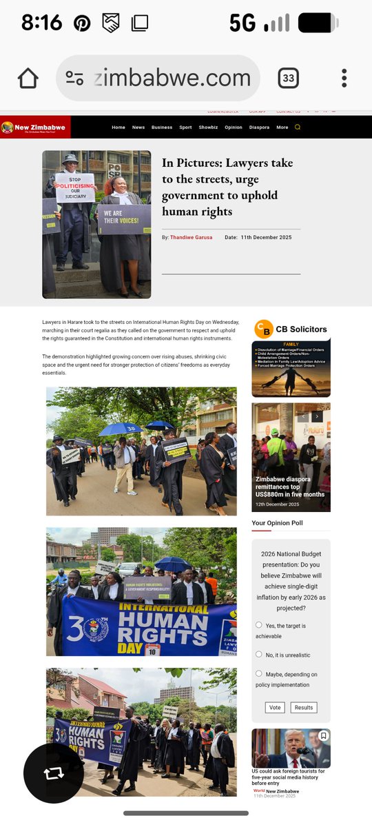 melmagejo's tweet image. Lawyers in Harare, using their voices to advocate for human rights are choosing life over death, promoting justice and equality over oppression and marginalization.

May their efforts be a catalyst for positive change, and may their work inspire others to join the fight💪.