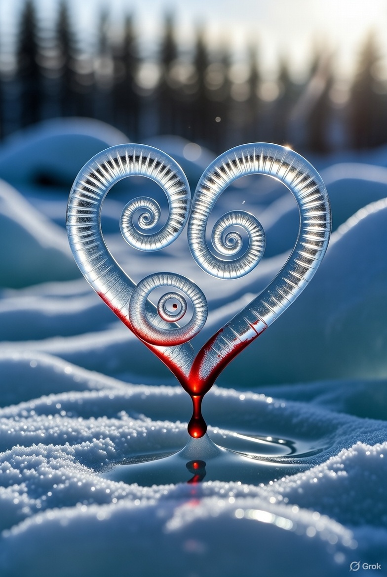 Decriptami's tweet photo. This is how the universe of Decriptami was born. From a heart that had to turn to ice.
And while it hardened, it bled.
Because sometimes pain,
if you don’t want it to wear you down,
must be transformed.
From here, the journey begins. #Decriptami
#NarrativeArt #Storytelling https://t.co/KFGURZhXiT