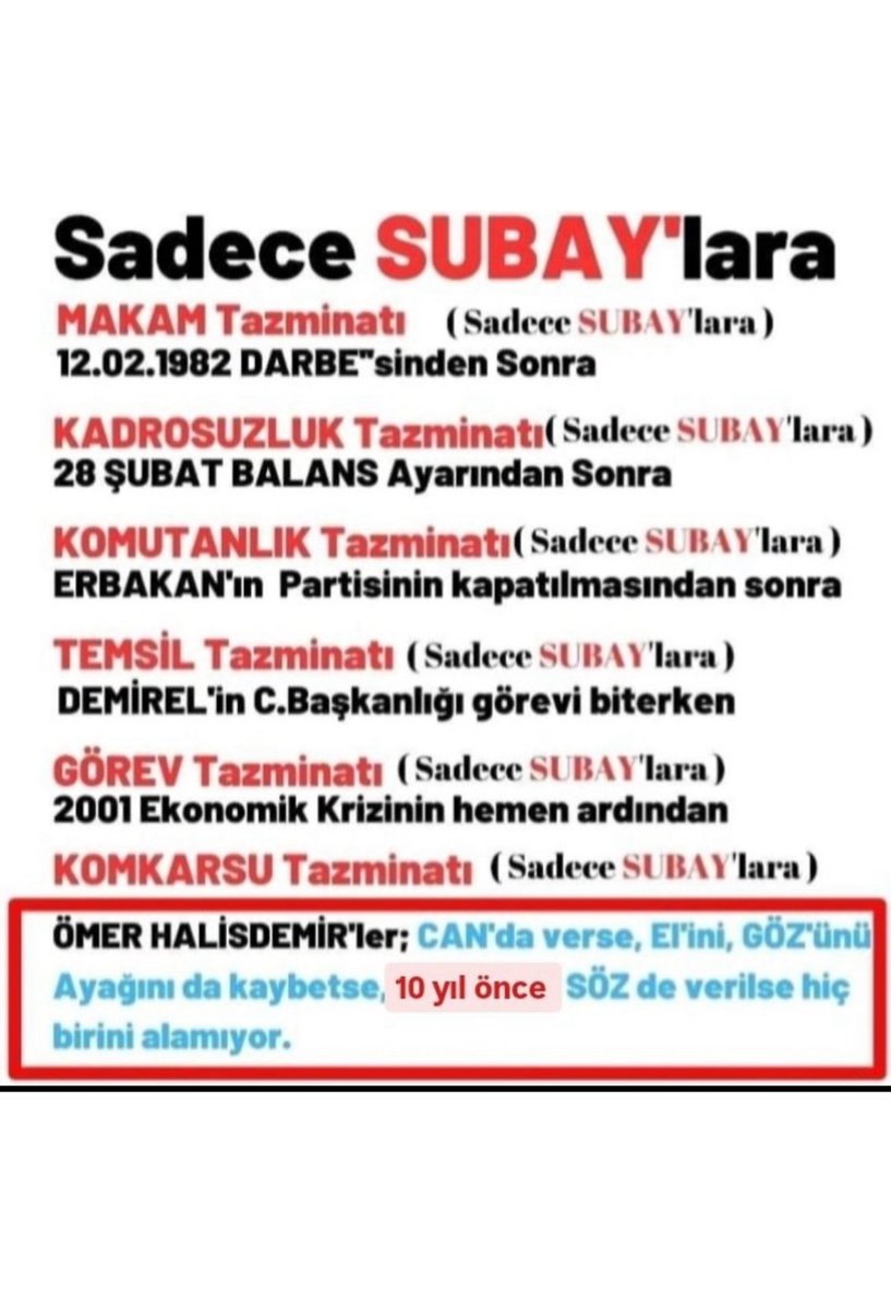 <a href="/akbasogluemin/">Av. M.Emin AKBAŞOĞLU 🇹🇷</a> Astsubaylara verilen sözler ne oldu peki.